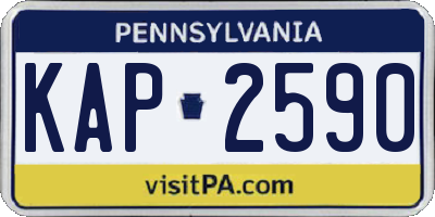 PA license plate KAP2590