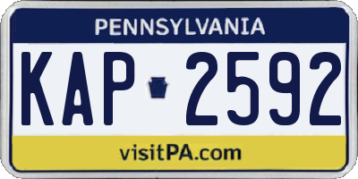 PA license plate KAP2592