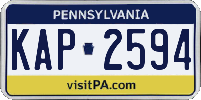 PA license plate KAP2594