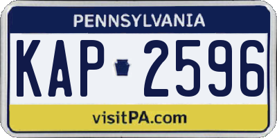 PA license plate KAP2596