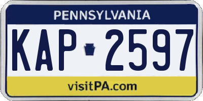 PA license plate KAP2597