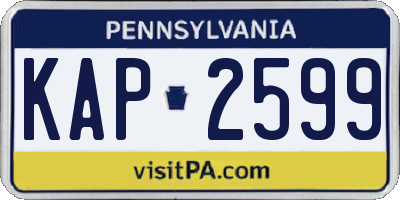 PA license plate KAP2599