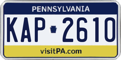PA license plate KAP2610