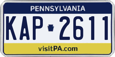 PA license plate KAP2611