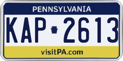 PA license plate KAP2613