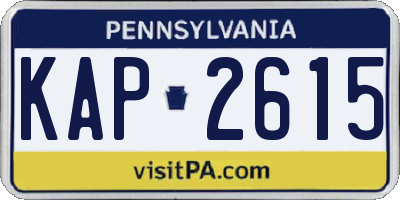 PA license plate KAP2615