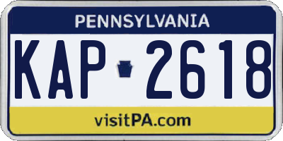PA license plate KAP2618