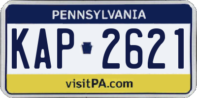 PA license plate KAP2621