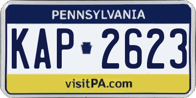 PA license plate KAP2623