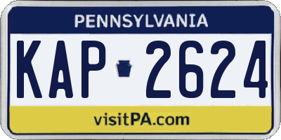 PA license plate KAP2624