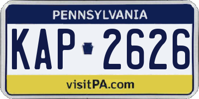 PA license plate KAP2626