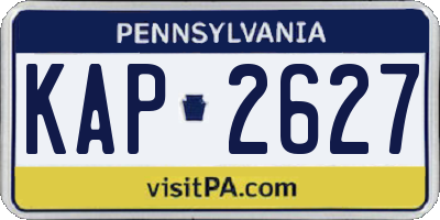 PA license plate KAP2627