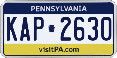 PA license plate KAP2630