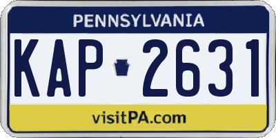 PA license plate KAP2631