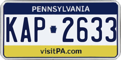 PA license plate KAP2633