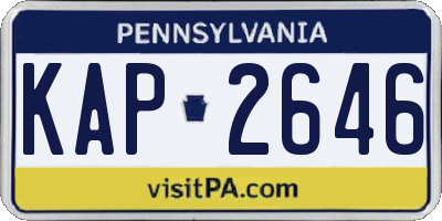 PA license plate KAP2646
