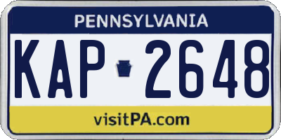 PA license plate KAP2648
