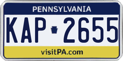 PA license plate KAP2655