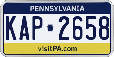 PA license plate KAP2658