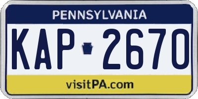 PA license plate KAP2670