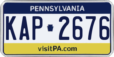 PA license plate KAP2676