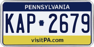 PA license plate KAP2679