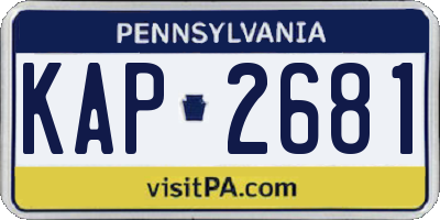 PA license plate KAP2681