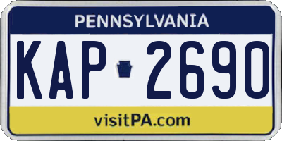 PA license plate KAP2690