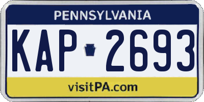 PA license plate KAP2693