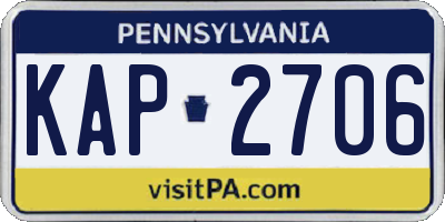 PA license plate KAP2706