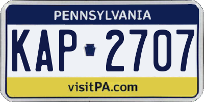 PA license plate KAP2707