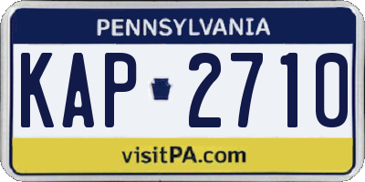PA license plate KAP2710