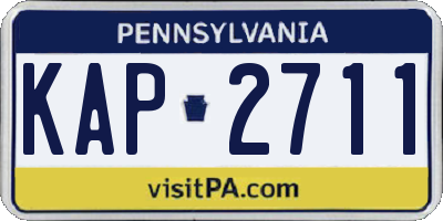 PA license plate KAP2711