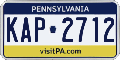 PA license plate KAP2712