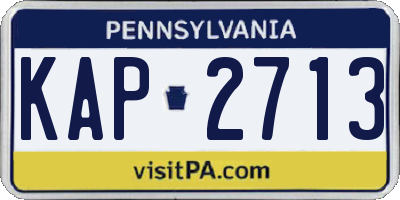 PA license plate KAP2713