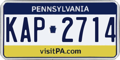 PA license plate KAP2714