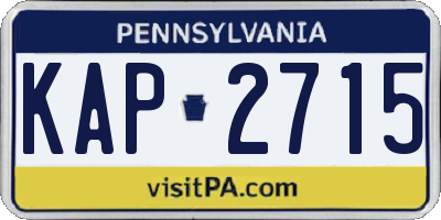 PA license plate KAP2715