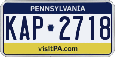 PA license plate KAP2718