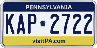 PA license plate KAP2722