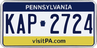 PA license plate KAP2724