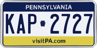 PA license plate KAP2727
