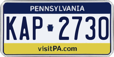 PA license plate KAP2730