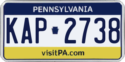 PA license plate KAP2738