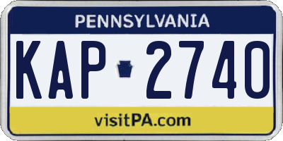 PA license plate KAP2740