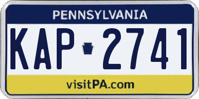 PA license plate KAP2741