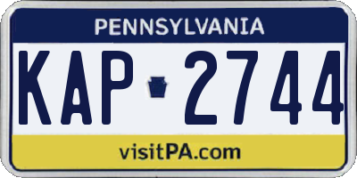 PA license plate KAP2744