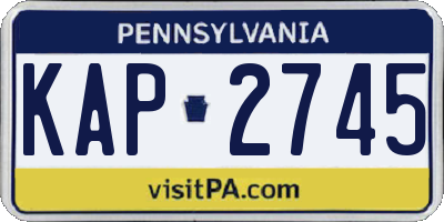 PA license plate KAP2745