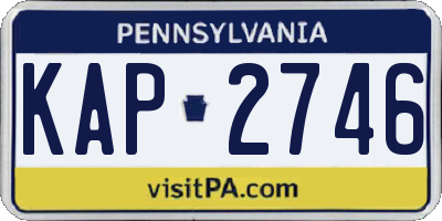 PA license plate KAP2746