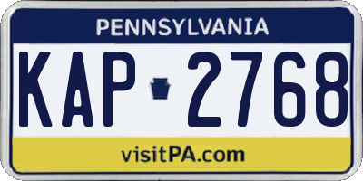PA license plate KAP2768