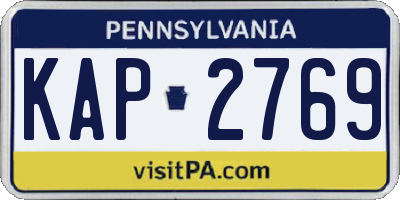 PA license plate KAP2769